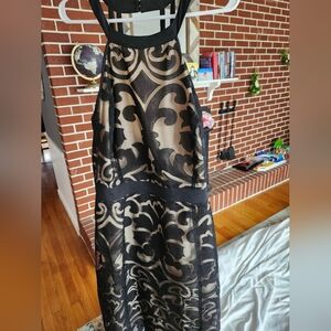 Plus Size City Chic Black and Cream Swirl Dress